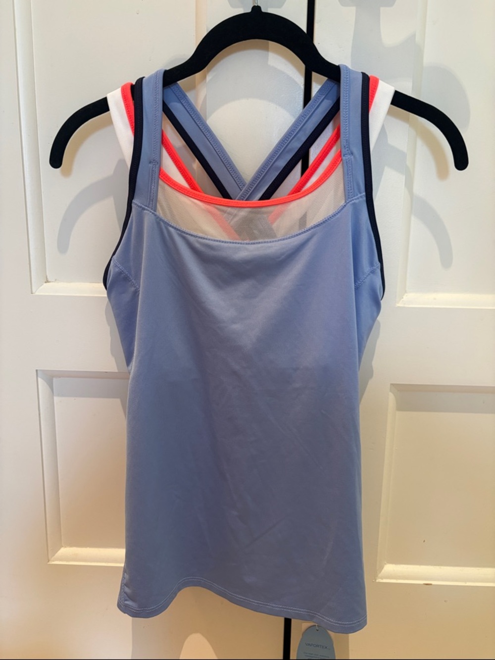 NWT Lucky in Love Light Blue Tennis Tank with Pink & White Straps